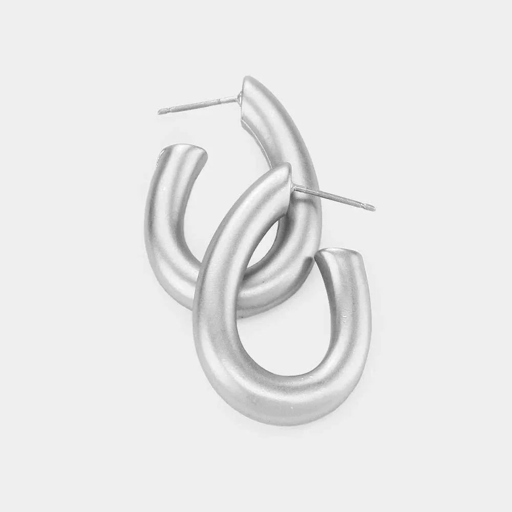Metal Open Teardrop Earrings - Jewelry Store by Erik Rayo