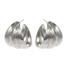 Load image into Gallery viewer, Silver Textured Metal Triple Hoop Earrings
