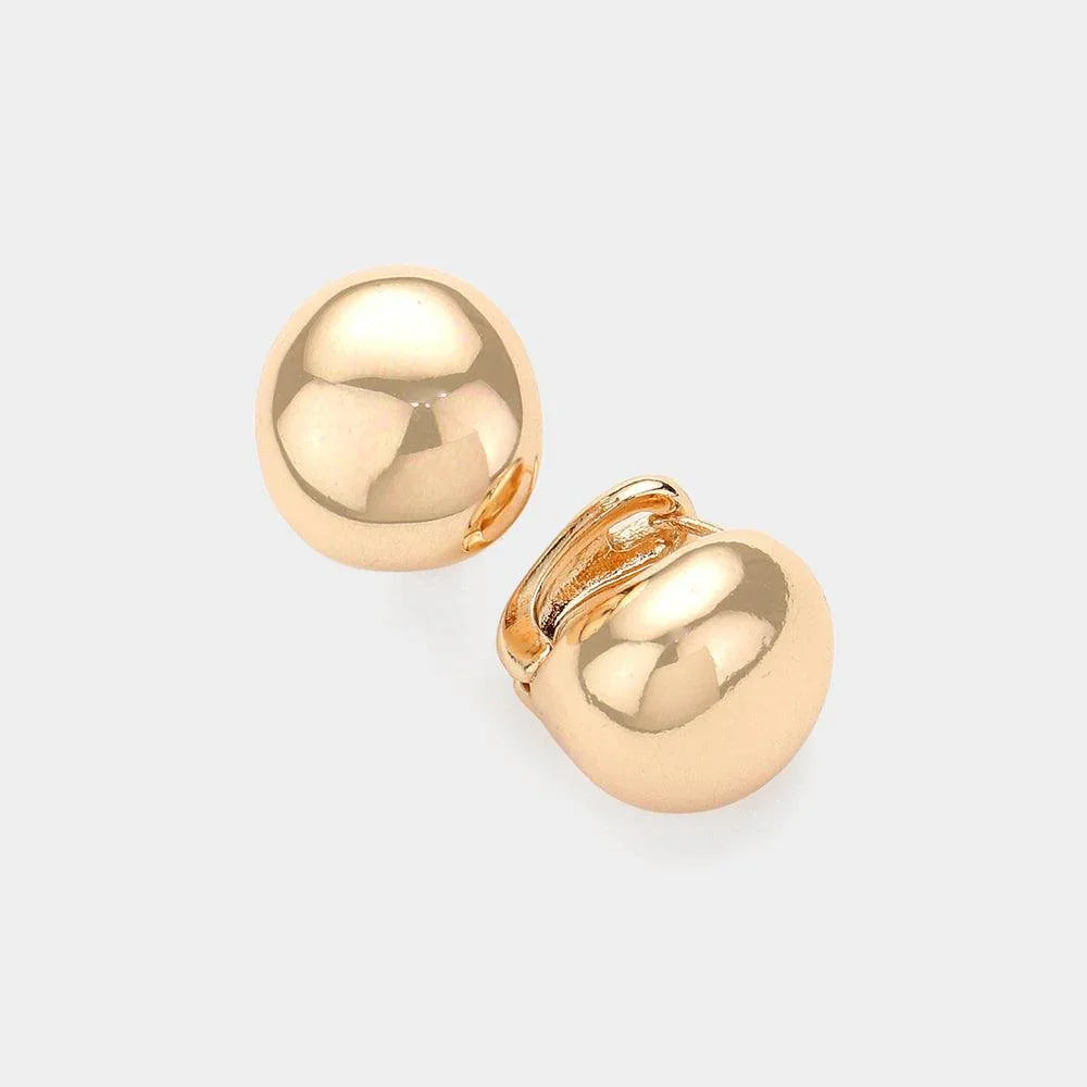 Gold Metal Huggie Earrings - Jewelry Store by Erik Rayo