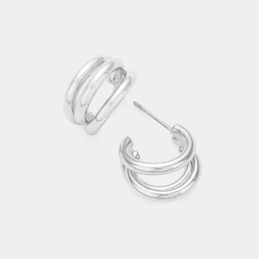 Metal Split Hoop Earrings - Jewelry Store by Erik Rayo