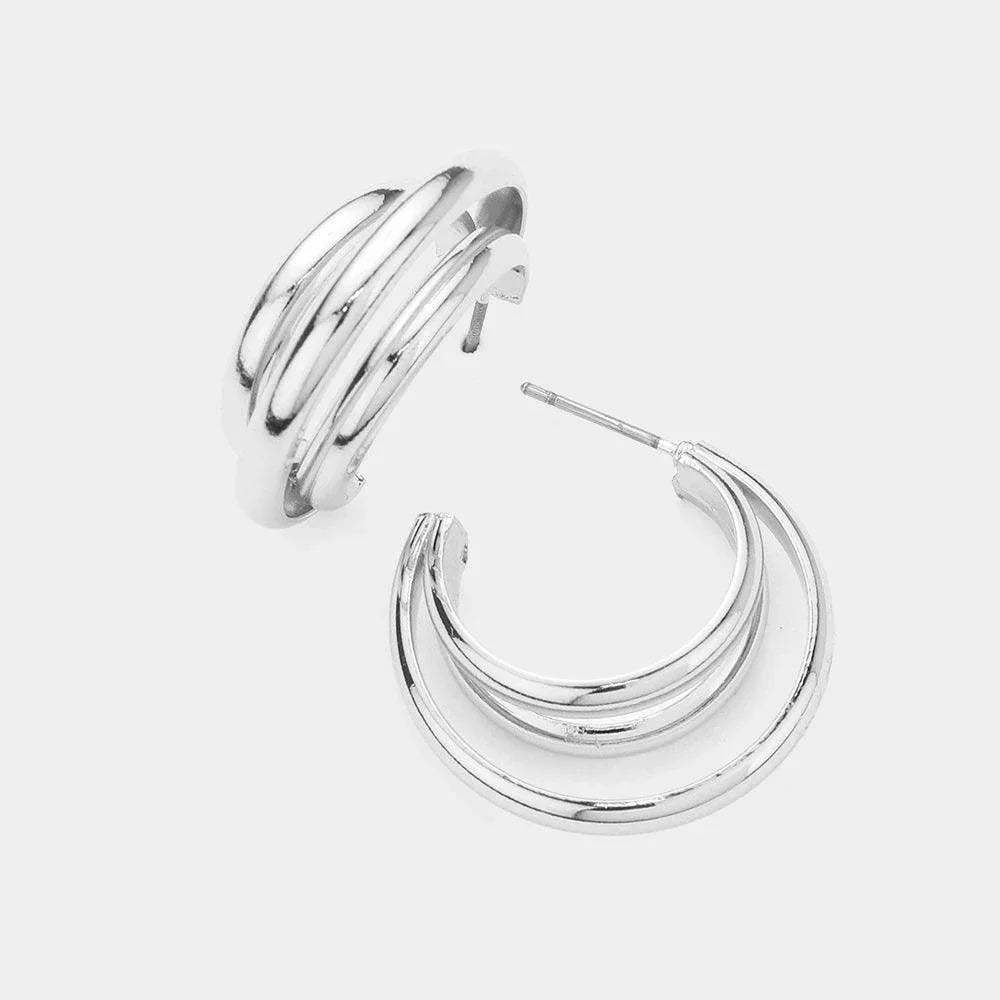 Metal Split Hoop Earrings - Jewelry Store by Erik Rayo