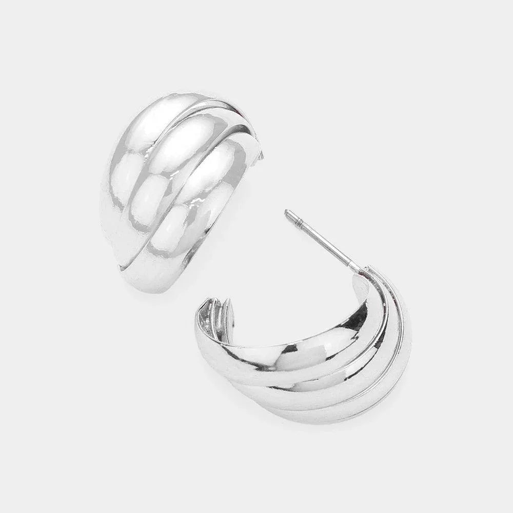 Textured Metal Hoop Earrings - Jewelry Store by Erik Rayo