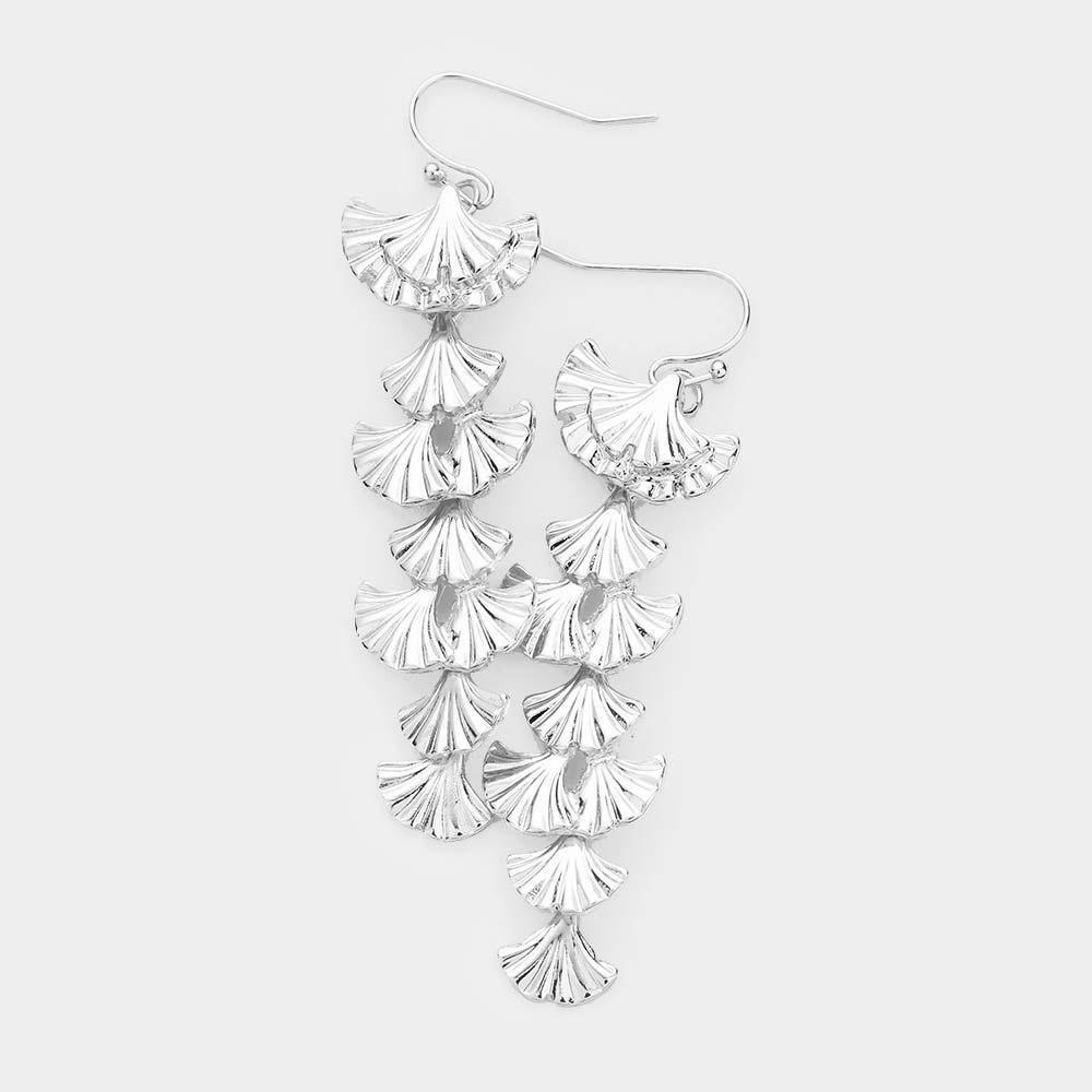 Ginkgo Leaves Metal Drop Earrings - Jewelry Store by Erik Rayo