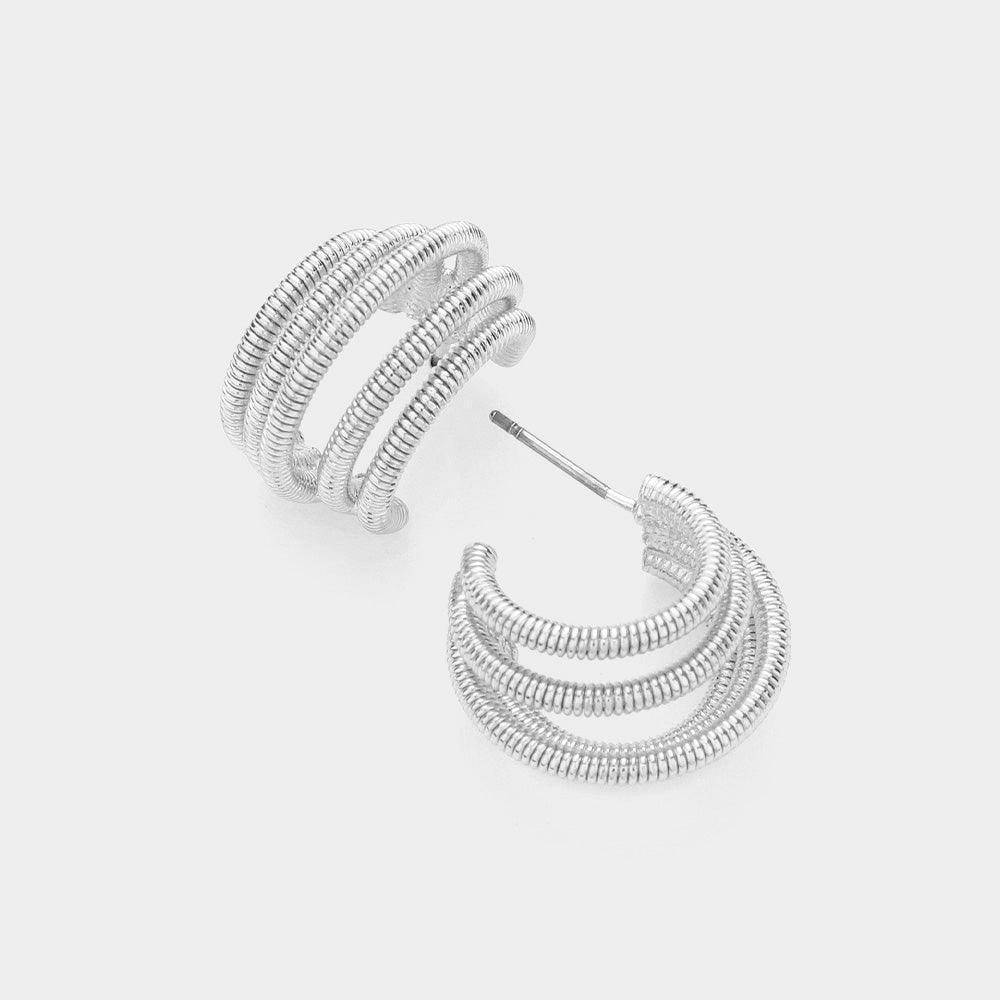 Metal Coil Hoop Earrings - Jewelry Store by Erik Rayo