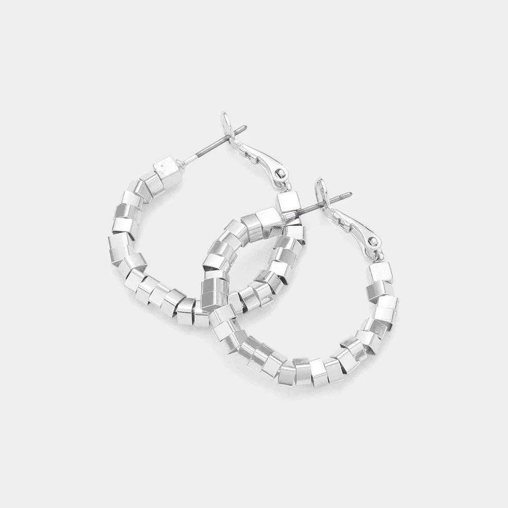 Metal Nugget Hoop Earrings - Jewelry Store by Erik Rayo