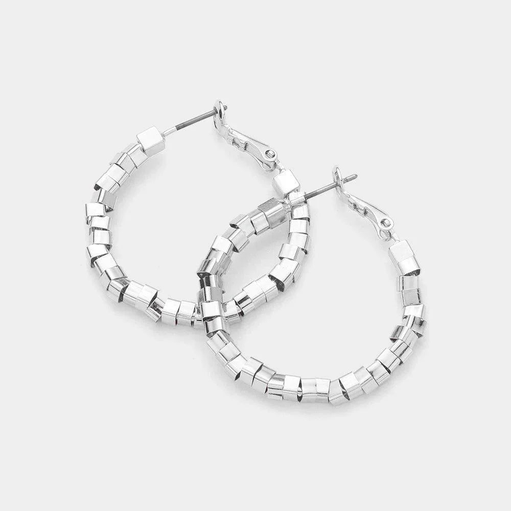 Metal Nugget Hoop Earrings - Jewelry Store by Erik Rayo