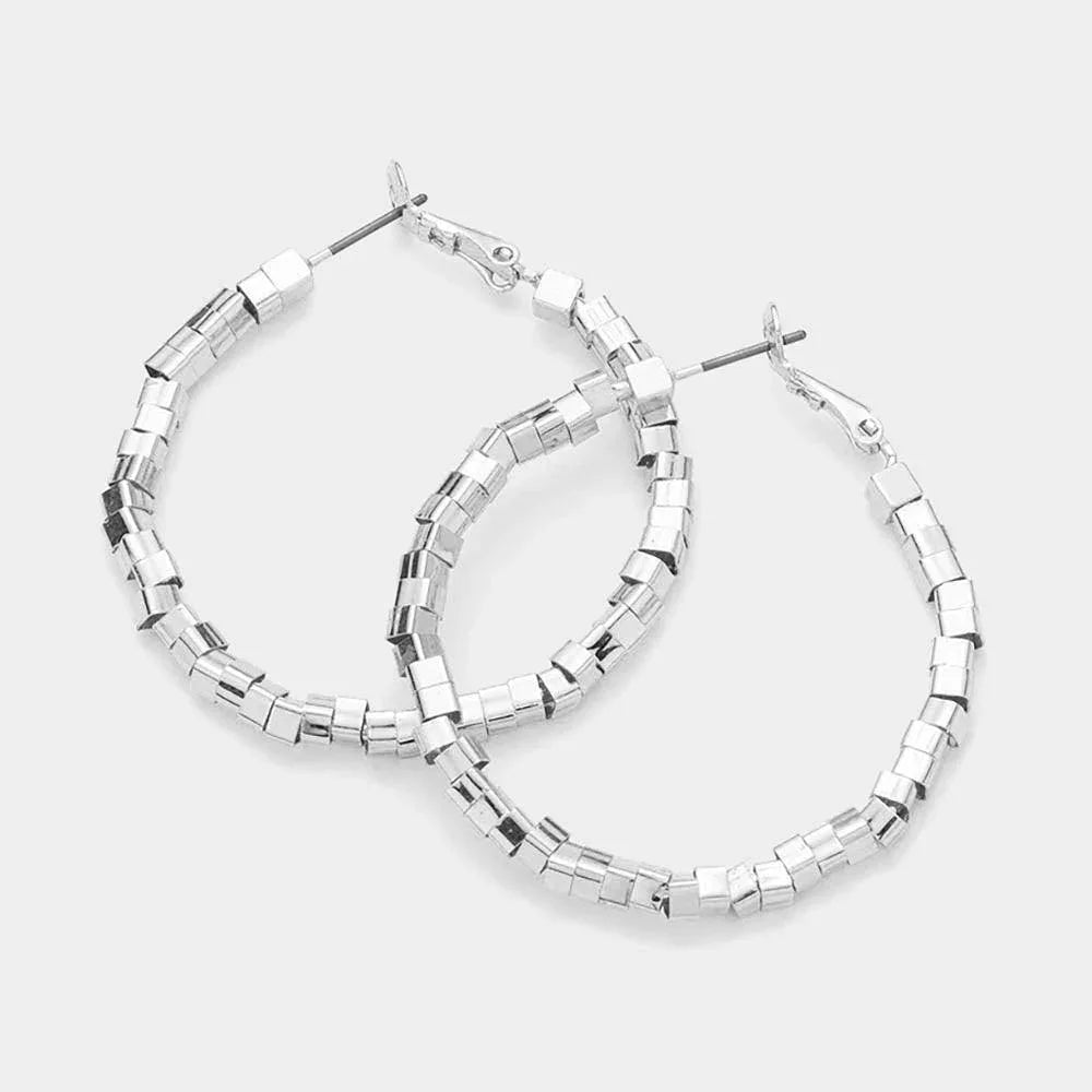 Metal Nugget Hoop Earrings - Jewelry Store by Erik Rayo