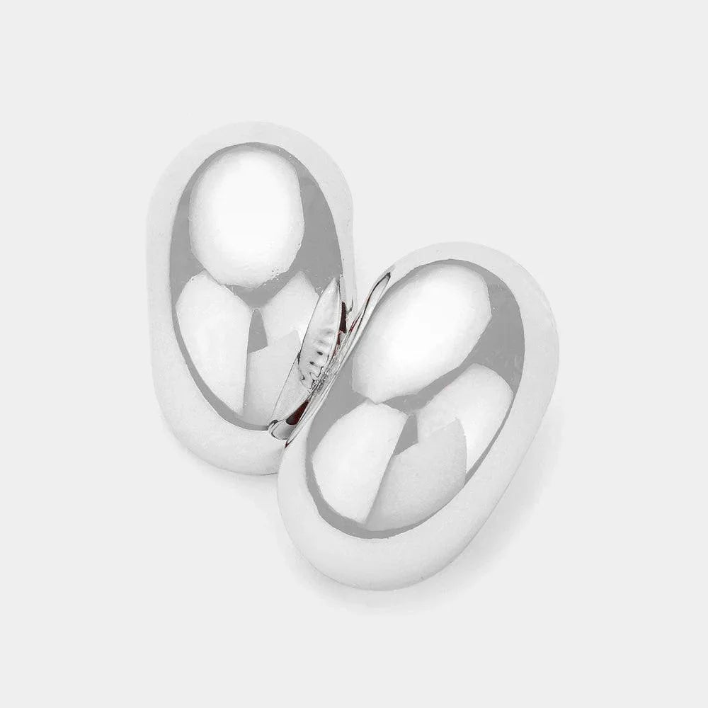 Chunky Metal Oval Earrings - Jewelry Store by Erik Rayo