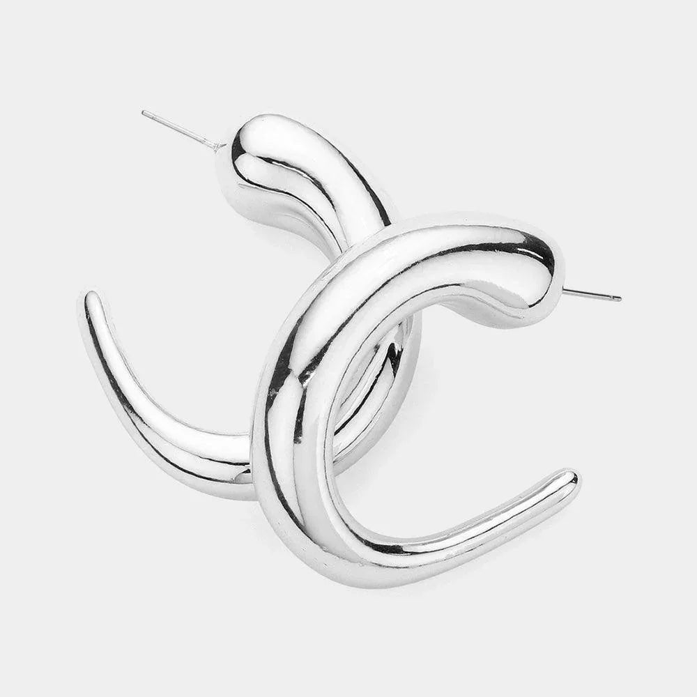 Chunky Metal Hoop Earrings - Jewelry Store by Erik Rayo