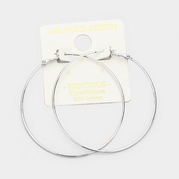 14K gold filled 6 cm metal Hypoallergenic hoop earrings - Jewelry Store by Erik Rayo