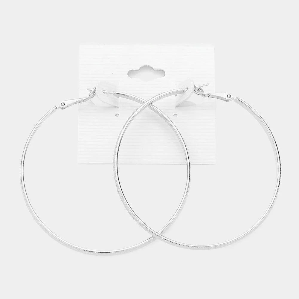 2.3 Inch Metal Hoop Earrings - Jewelry Store by Erik Rayo