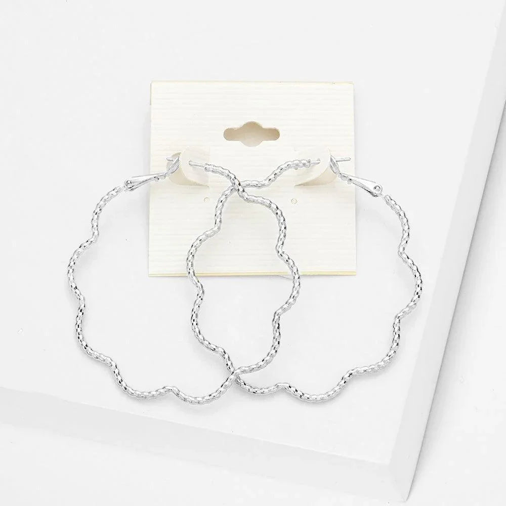 Wavy Metal Hoop Earrings - Jewelry Store by Erik Rayo