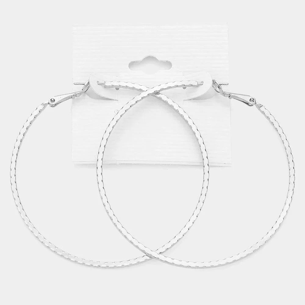 2.5 Inch Metal Hoop Earrings - Jewelry Store by Erik Rayo