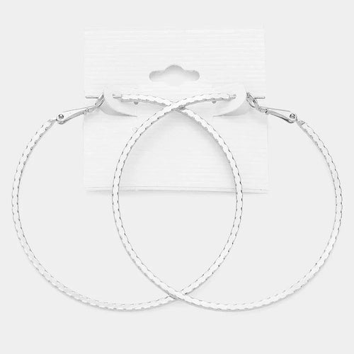 2.5 Inch Metal Hoop Earrings - Jewelry Store by Erik Rayo