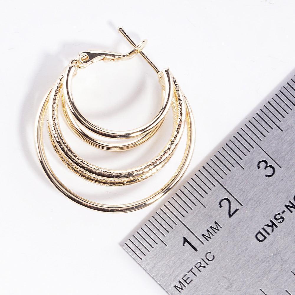 Silver Gold Dipped Split 3D Metal Hoop Earrings - Jewelry Store by Erik Rayo