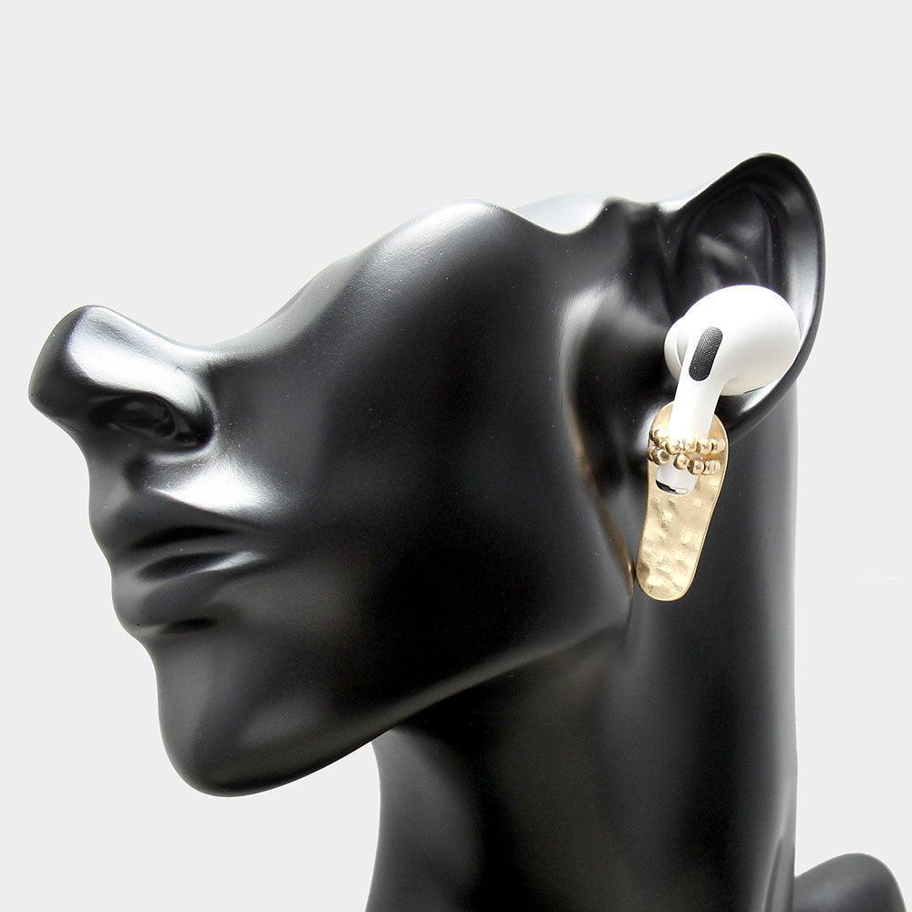 Gold Metal Flip Flop Anti Lost Airpods Holder Earrings - Jewelry Store by Erik Rayo