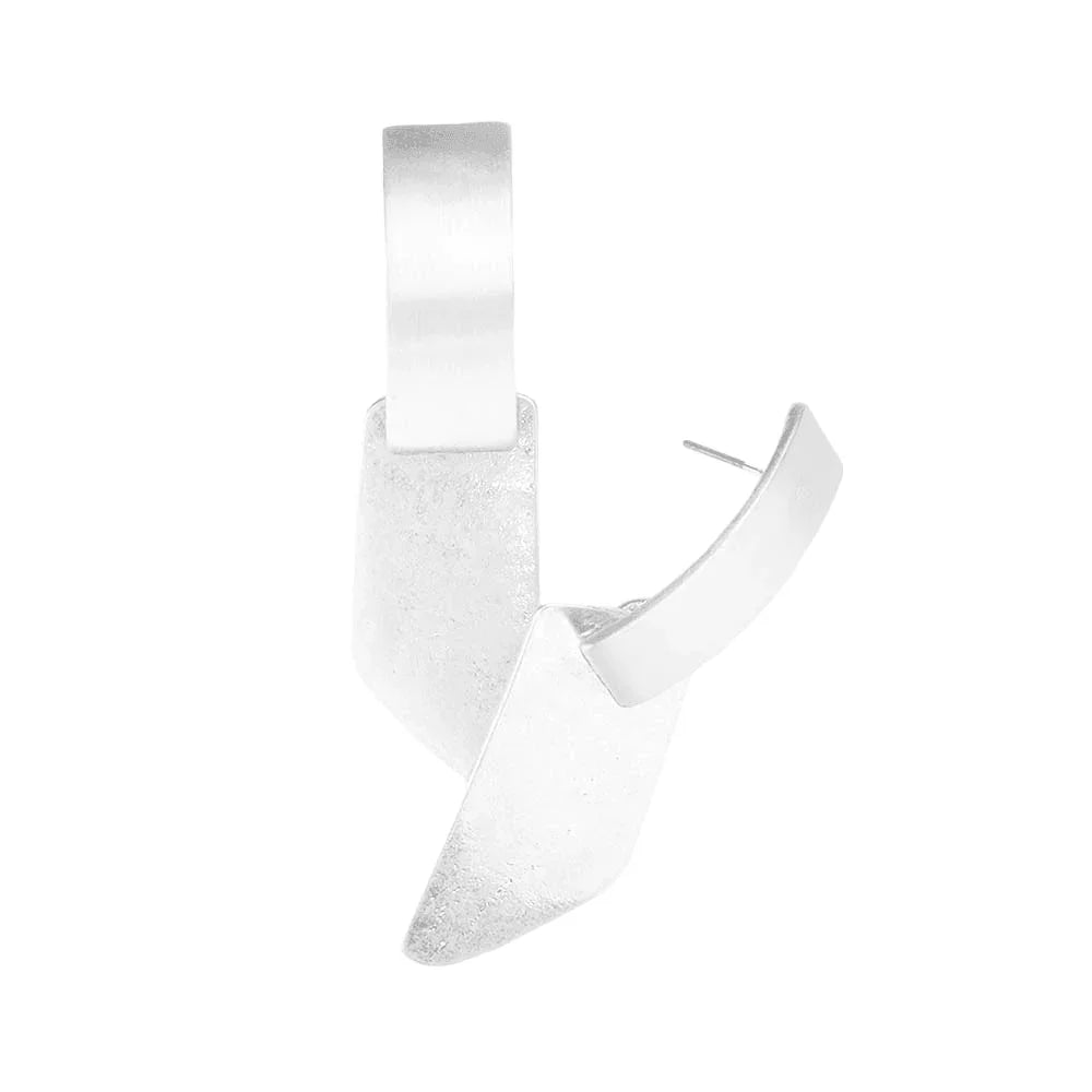 Silver Abstract Metal Earrings - Jewelry Store by Erik Rayo