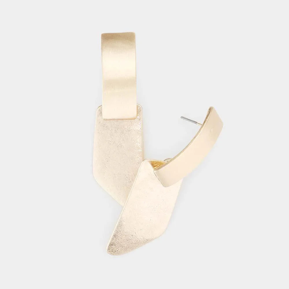 Gold Abstract Metal Earrings - Jewelry Store by Erik Rayo