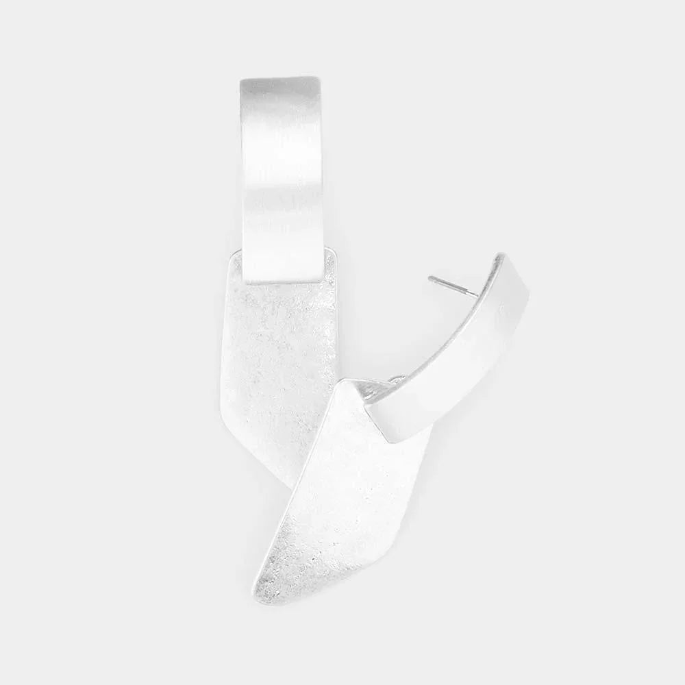 Silver Abstract Metal Earrings - Jewelry Store by Erik Rayo