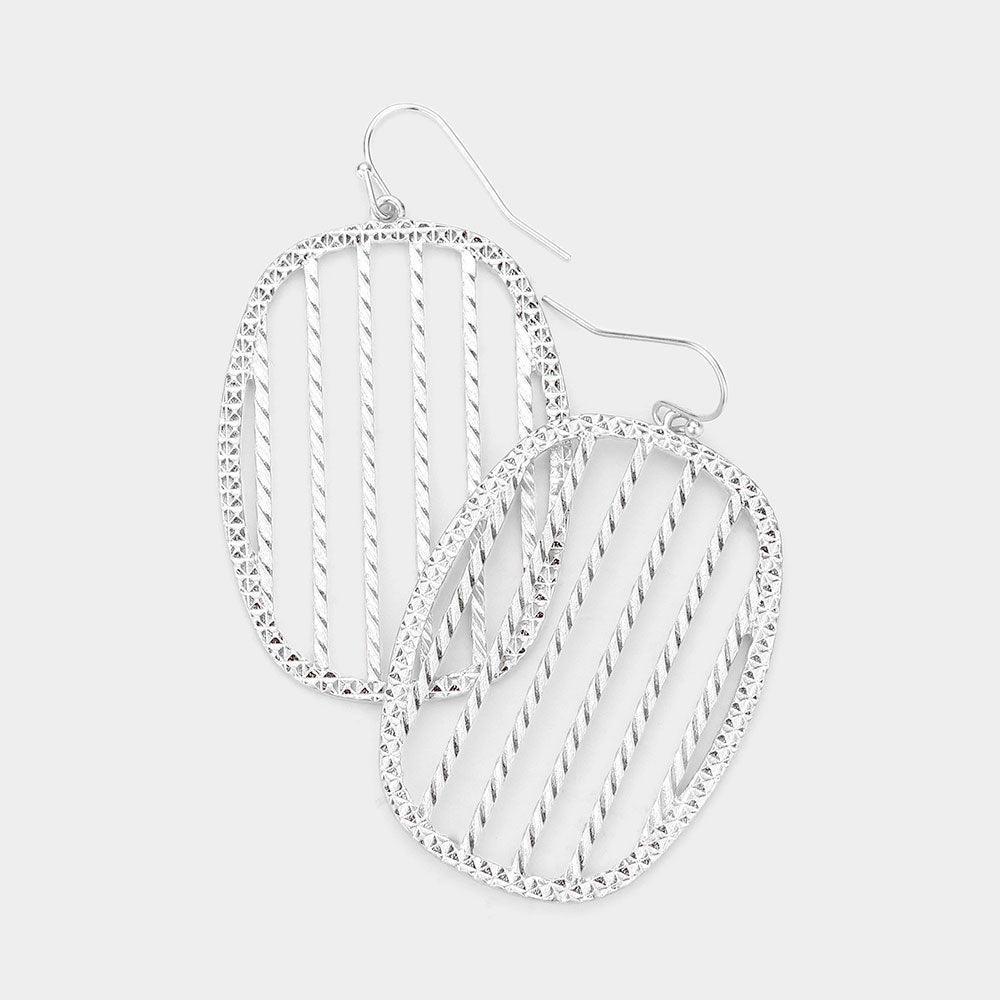 Silver Abstract Metal Dangle Earrings - Jewelry Store by Erik Rayo