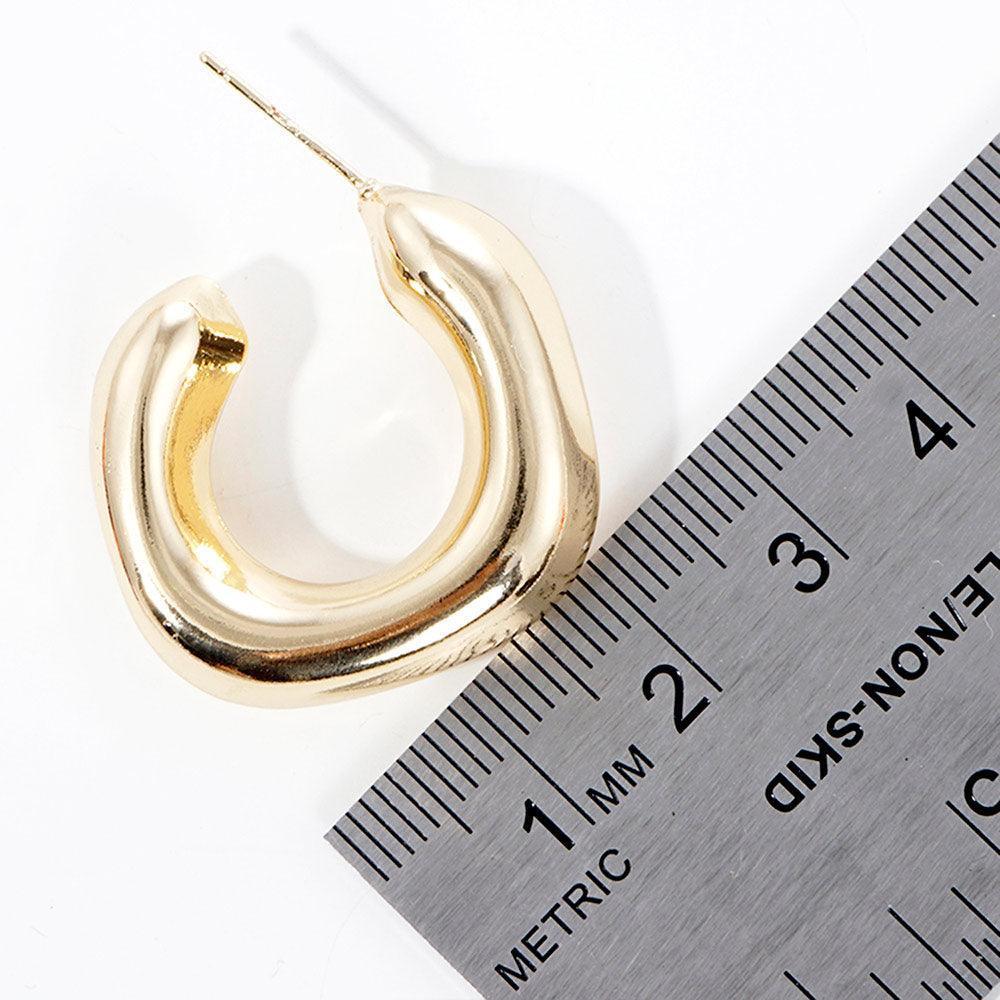 Gold Gold Dipped Metal Square Hoop Earrings - Jewelry Store by Erik Rayo