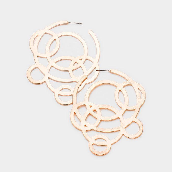 Rose Gold Geometric Metal Earrings - Jewelry Store by Erik Rayo