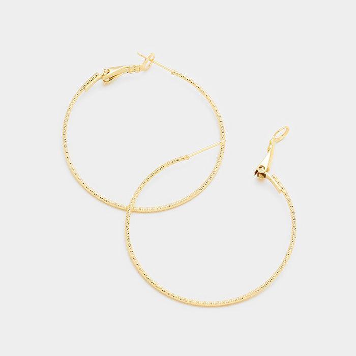 Gold 14K Gold Dipped Metal Hypoallergenic Hoop Earrings - Jewelry Store by Erik Rayo