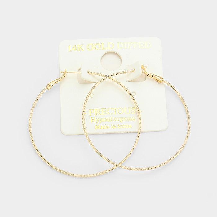 Gold 14K Gold Dipped Metal Hypoallergenic Hoop Earrings - Jewelry Store by Erik Rayo