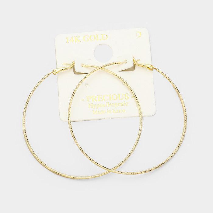 Gold 14K Gold Dipped Metal Hypoallergenic Hoop Earrings - Jewelry Store by Erik Rayo