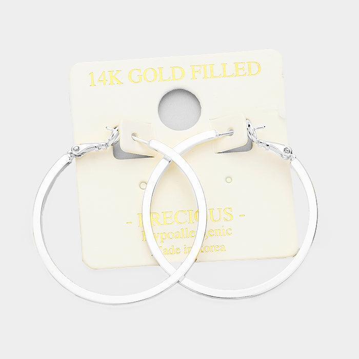 14K Gold Filled 1.5 inch Hypoallergenic Metal Hoop Earrings - Jewelry Store by Erik Rayo