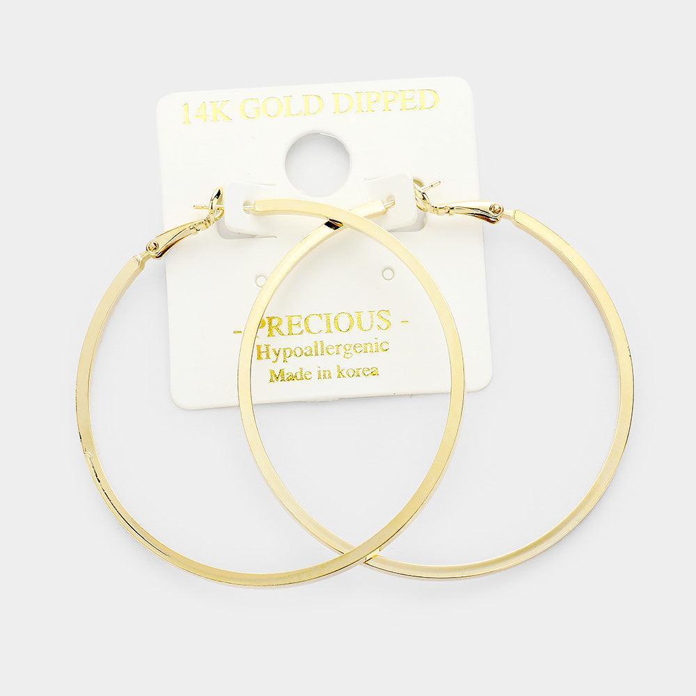 Gold 14K Gold Dipped Hypoallergenic Metal Hoop Earrings - Jewelry Store by Erik Rayo