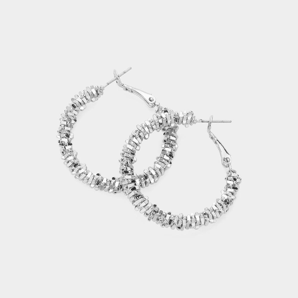 Textured Metal Hoop Earrings - Jewelry Store by Erik Rayo