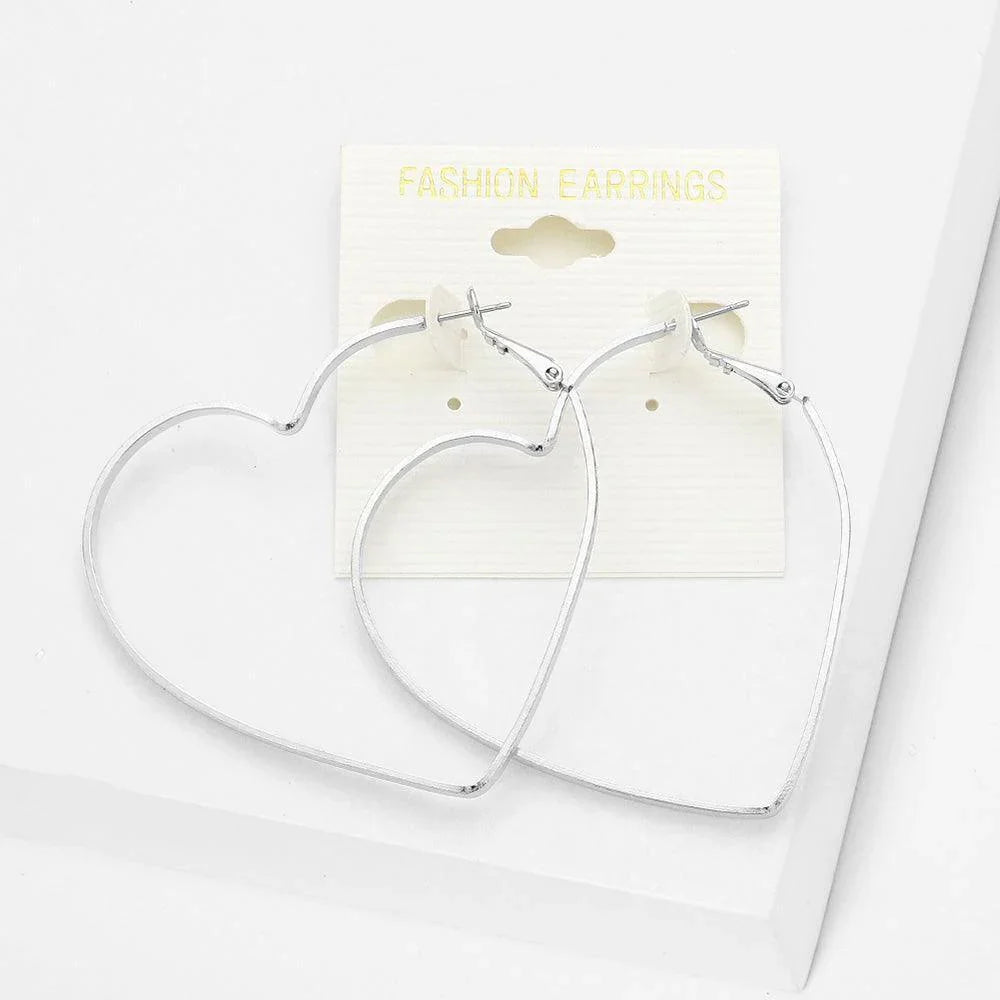 Metal Heart Hoop Earrings - Jewelry Store by Erik Rayo