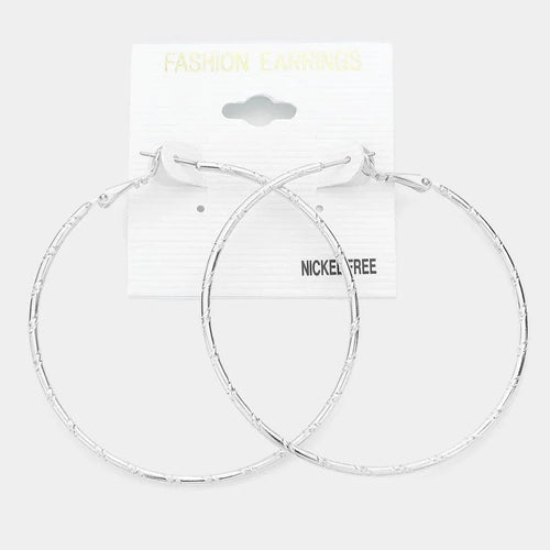 2.4 Inch Metal Hoop Earrings - Jewelry Store by Erik Rayo