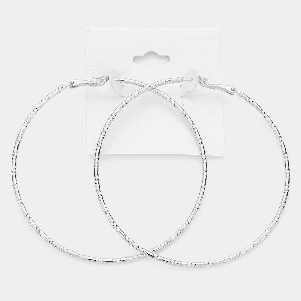 2.75 Inch Metal Hoop Earrings - Jewelry Store by Erik Rayo