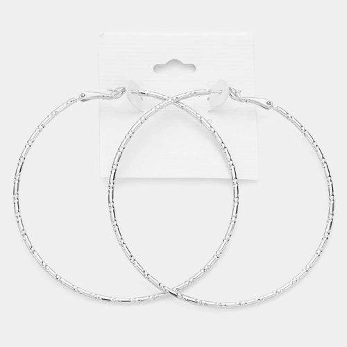 2.75 Inch Metal Hoop Earrings - Jewelry Store by Erik Rayo