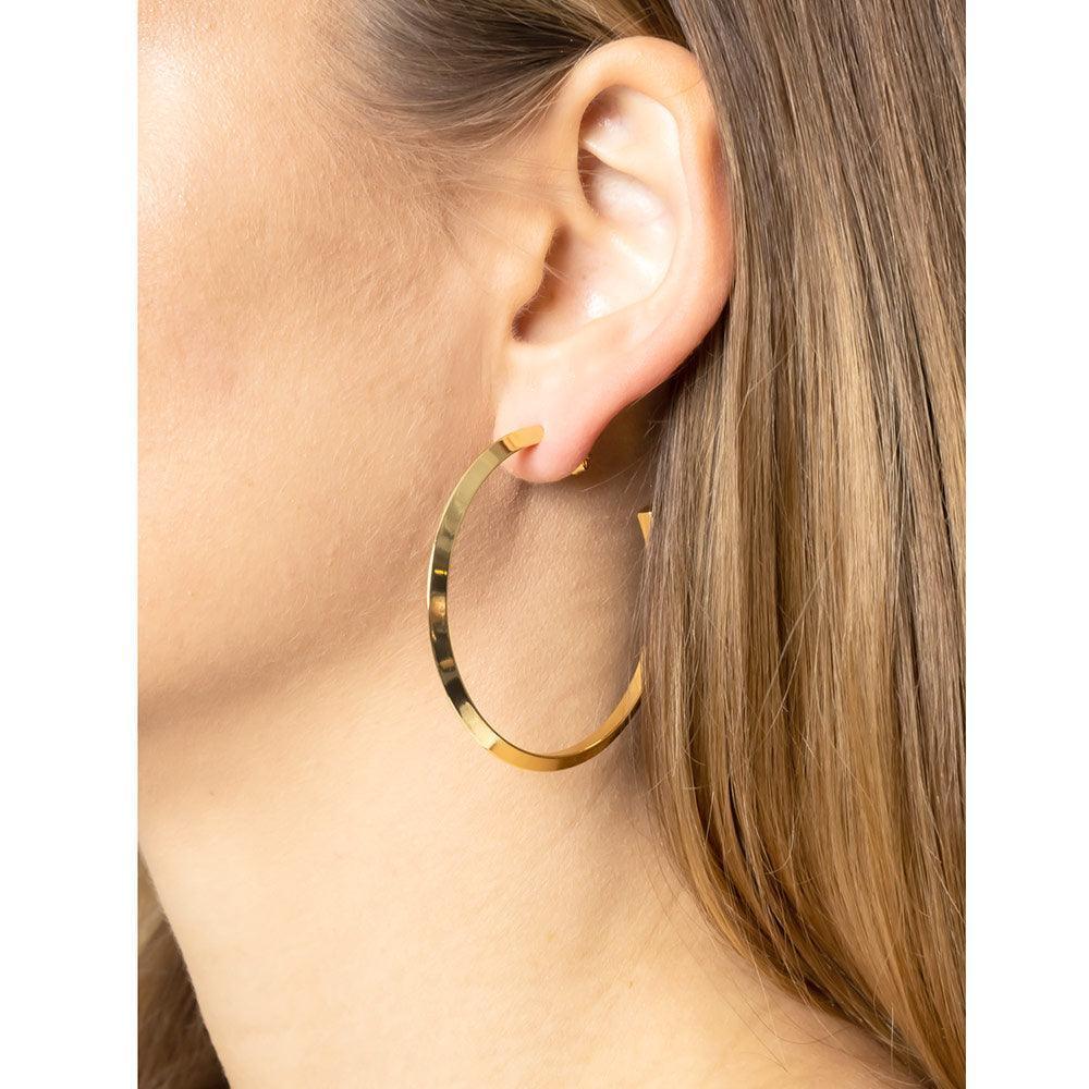 Gold 2 Inch Brass Metal Hoop Earrings - Jewelry Store by Erik Rayo