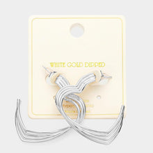 Load image into Gallery viewer, Silver White Gold Dipped Heart Hoop Earrings
