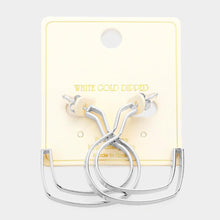 Load image into Gallery viewer, Silver White Gold Dipped Heart Hoop Earrings
