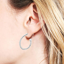 Load image into Gallery viewer, Silver White Gold Dipped Half Hoop Earrings
