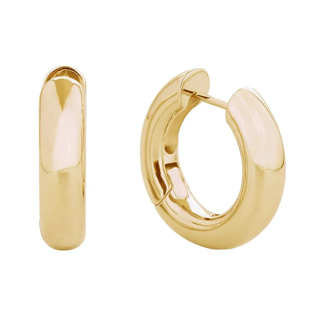 Gold 14K Gold Dipped Chunky Funky Huggie Hoop Earrings - Jewelry Store by Erik Rayo