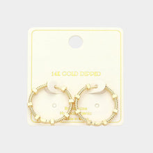 Load image into Gallery viewer, Gold 14K Gold Dipped Spin Wheel Huggie Hoop Earrings
