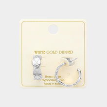 Load image into Gallery viewer, Silver White Gold Dipped Metal Hoop Earrings
