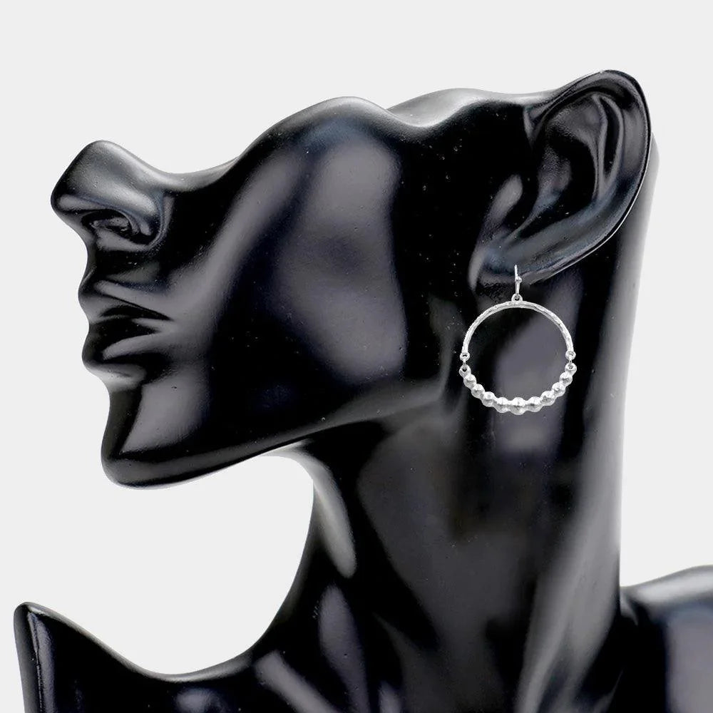 Silver Metal Bubble Cluster Detailed Link Dangle Earrings - Jewelry Store by Erik Rayo