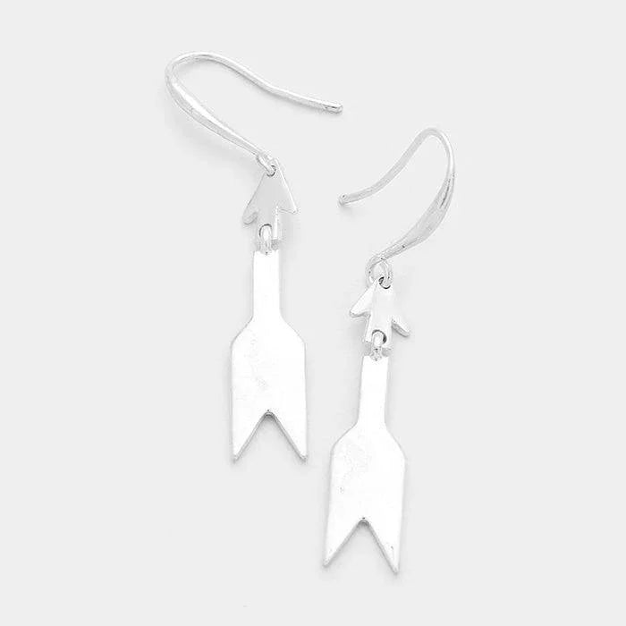 Linked Metal Arrow Dangle Earrings - Jewelry Store by Erik Rayo