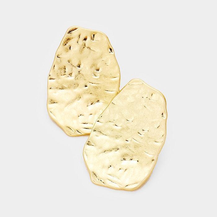 Gold Crushed Abstract Metal Earrings - Jewelry Store by Erik Rayo