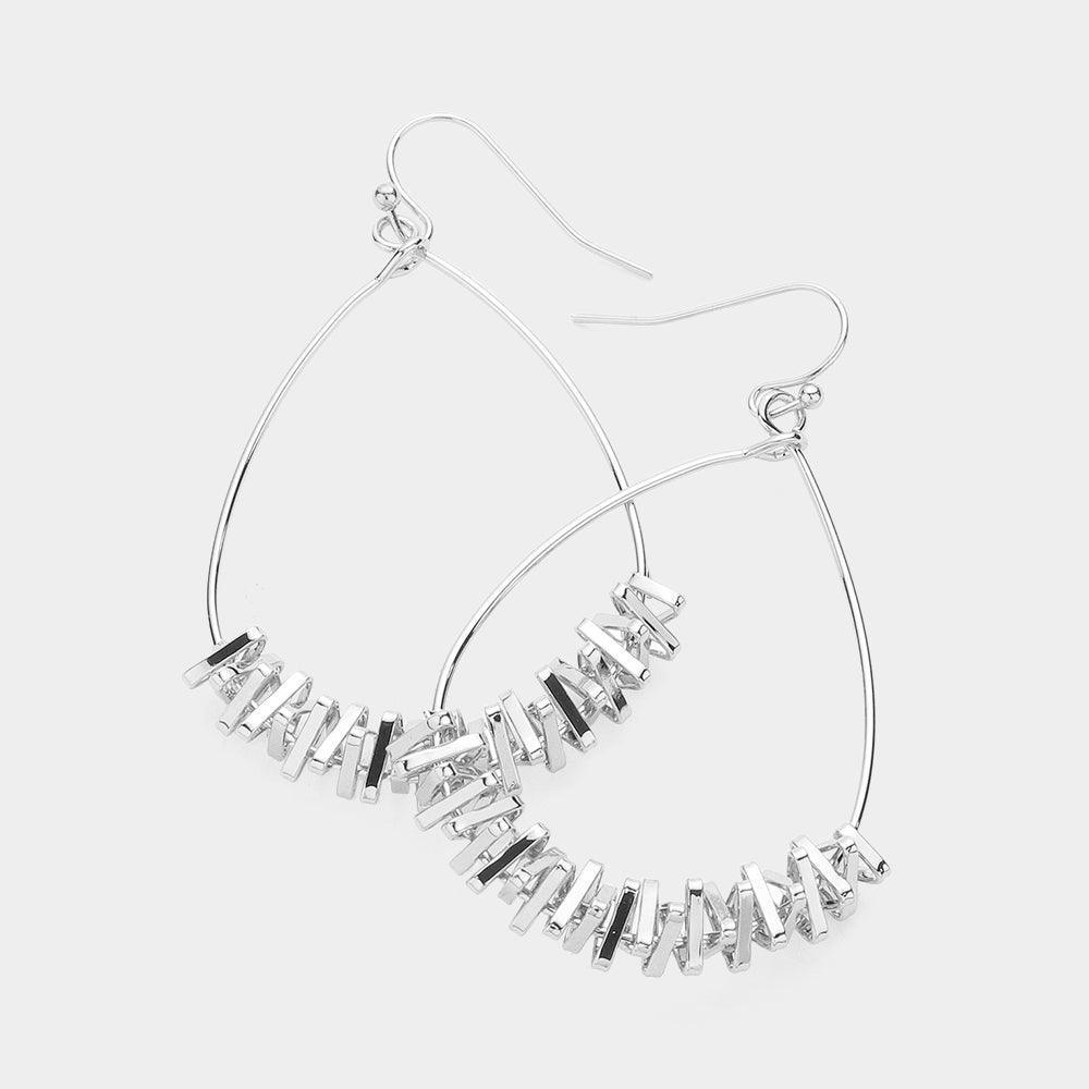 Abstract Metal Pointed Wire Open Teardrop Dangle Earrings - Jewelry Store by Erik Rayo
