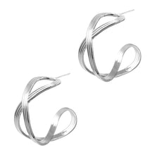 Load image into Gallery viewer, Textured Metal Hoop Earrings
