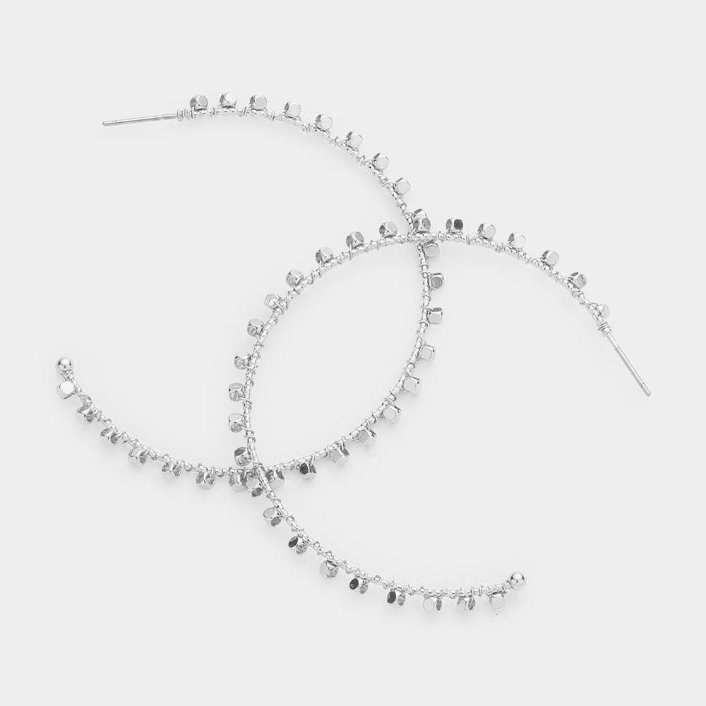Metal Cube Wrapped Hoop Earrings - Jewelry Store by Erik Rayo