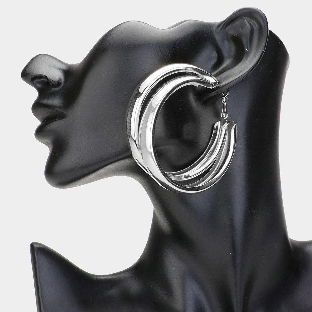 Metal Split Hoop Earrings - Jewelry Store by Erik Rayo